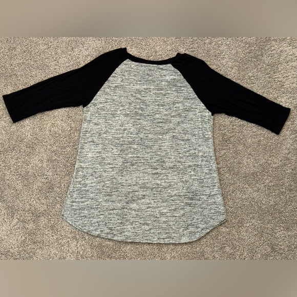 Papaya Black/Gray Oversized Baseball Tee w/ Good Vibes Print - Picture 2 of 8